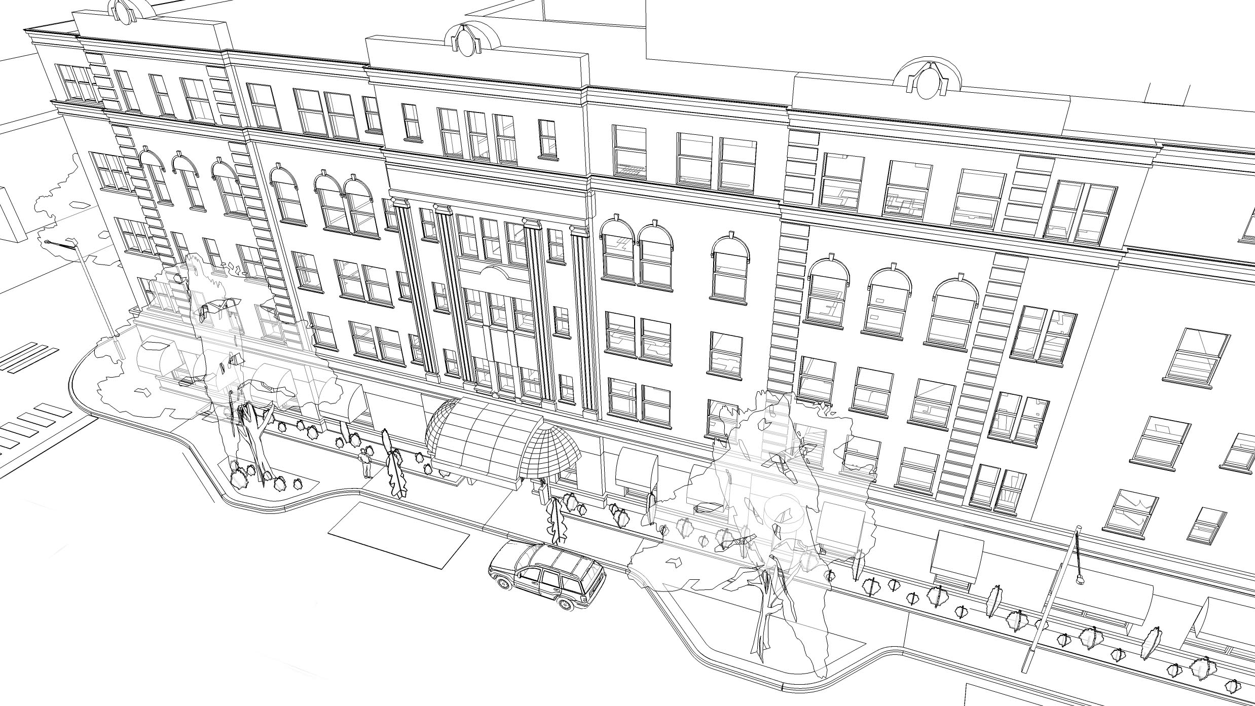 SketchUp view of building