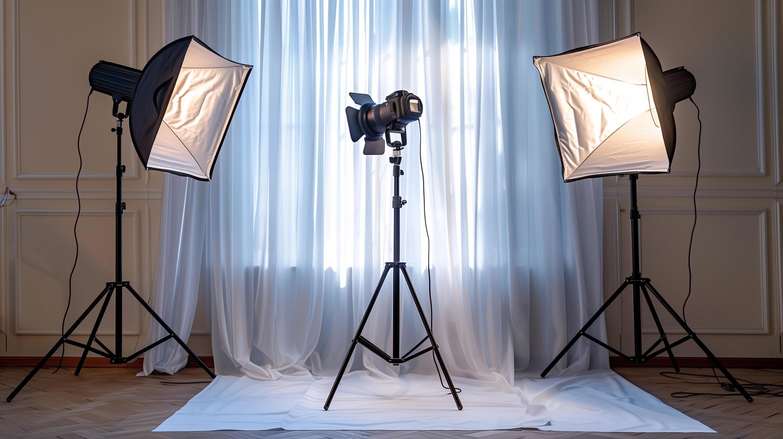 three point lighting studio setup